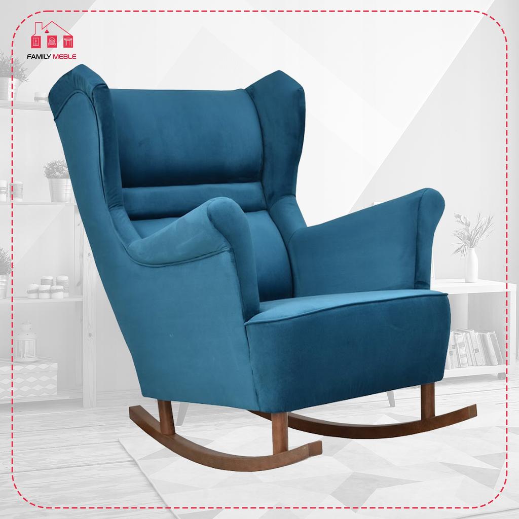 Zoja Rocking Chair Scandinavian Family Meble Turquoise Blue