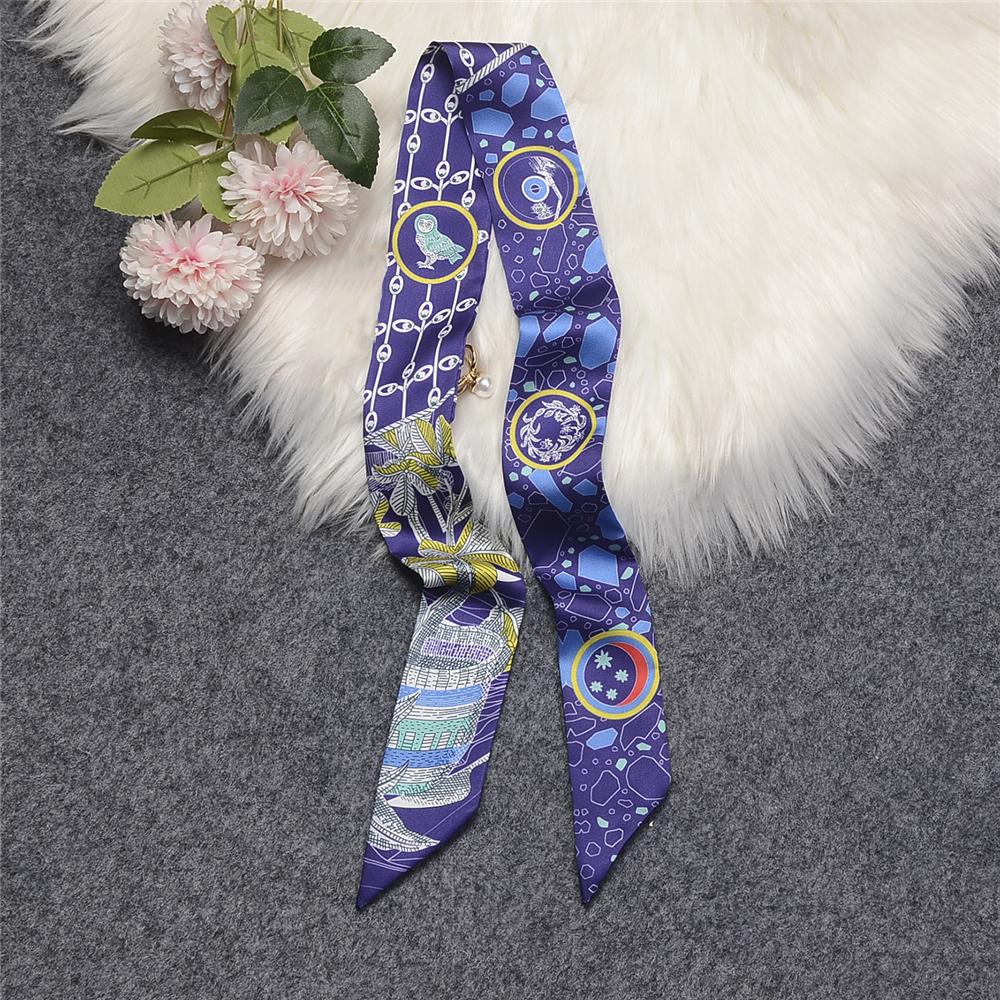 Luxury Horse Cloak Brand Scarf Fashion Design 100% Silk Scarf Women Headwear Skinny Bag Hair Scarves Neckerchief