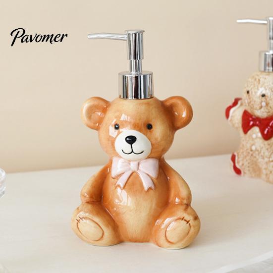 Christmas Soap Dispenser Ceramic Dispenser, Gingerbread Man House Bear Liquid Hand Container Container, Refillable Shower Gel Lotion Bottle