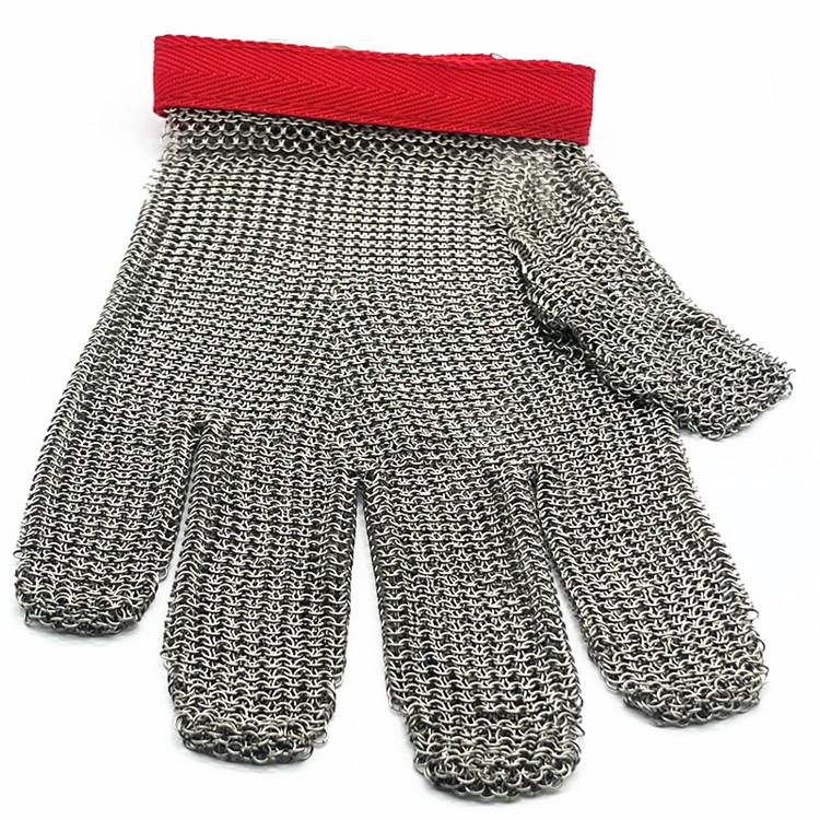 High Quality 304 Anti-cutting Stainless Steel Safety Protective Gloves for Cutting Bed Slaughter Plant Safety Gloves