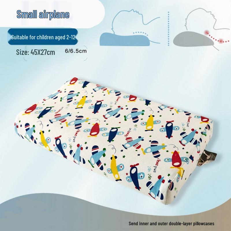 Children's Cartoon Latex Pillow: Student Nap Pillow with Core for Baby Neck Protection.