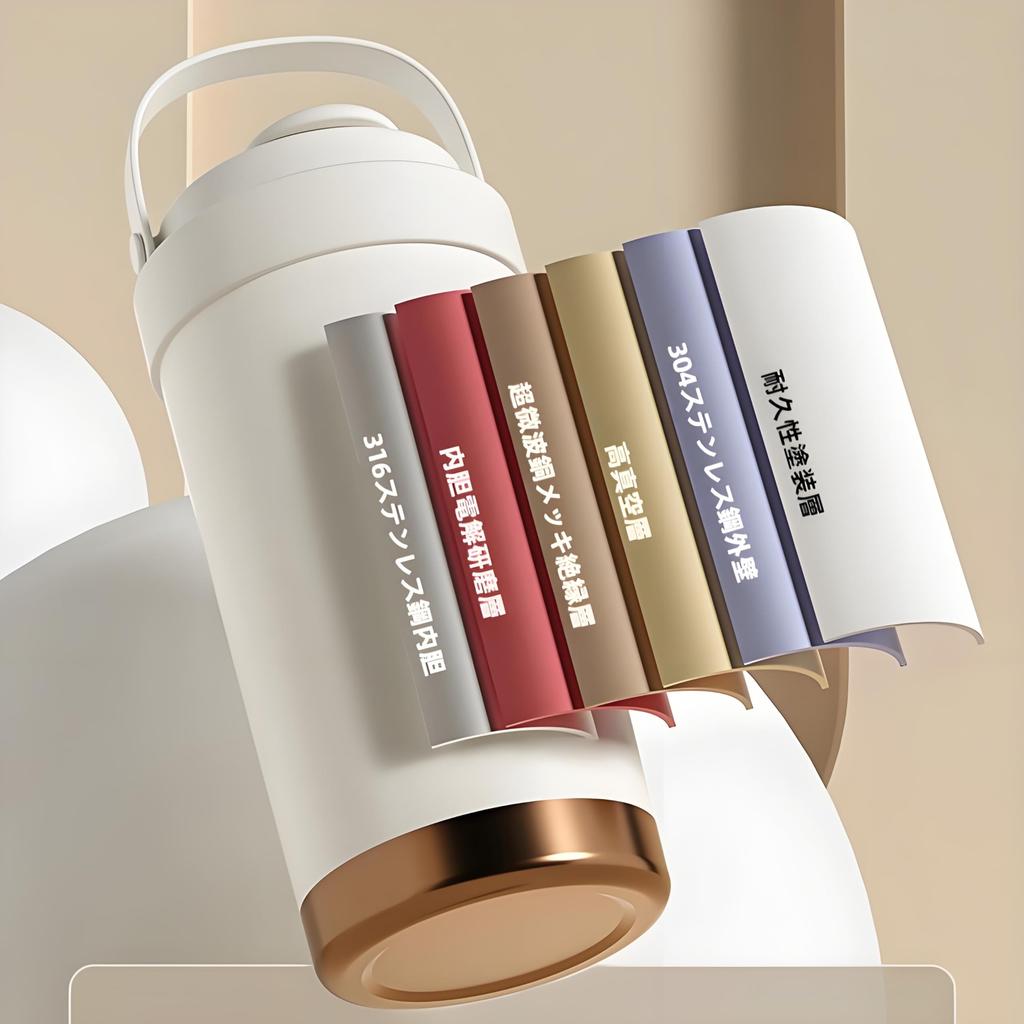 IOLOYU Medical-Grade 316 Stainless Steel Tumbler with Lid and Straw, Spill-Proof, Easy-to-Wash, 500ml Large Capacity, Vacuum Insulated, Portable,