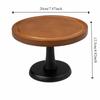 Circular Shape Wooden Cake Stand 8 Inch Fruit Snacks Storage Tray  Kitchen