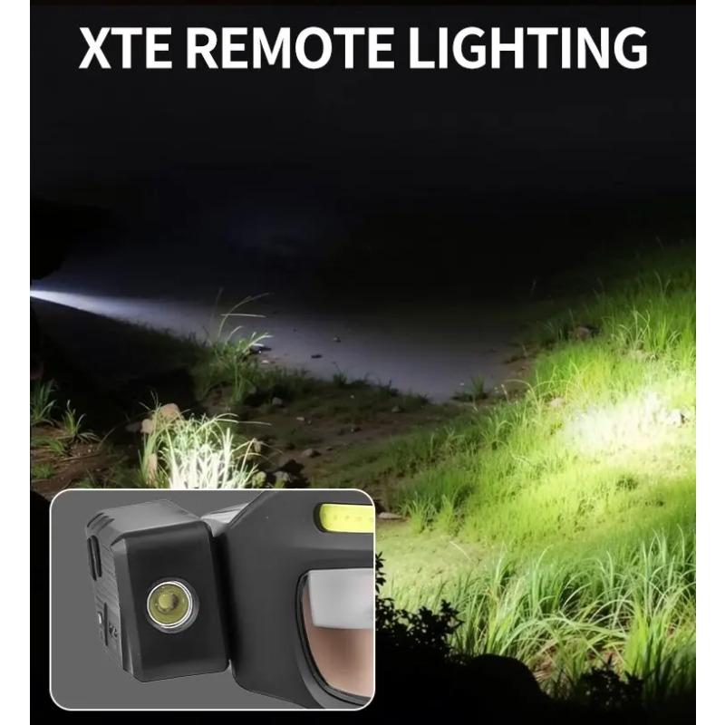 Induction COB Headlight Waterproof LED Headlamp Floodlight USB Rechargeable Head Torch 5 Lighting Modes for Camping Emergency