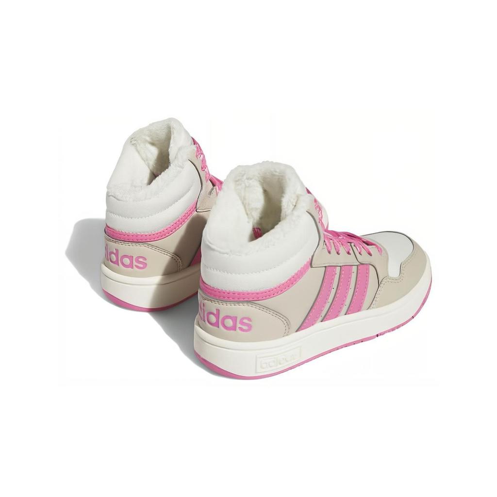 adidas Hoops 3.0 Mid J Wonder Beige Pink Fusion Kids Sneakers Tan Off-White IF7739