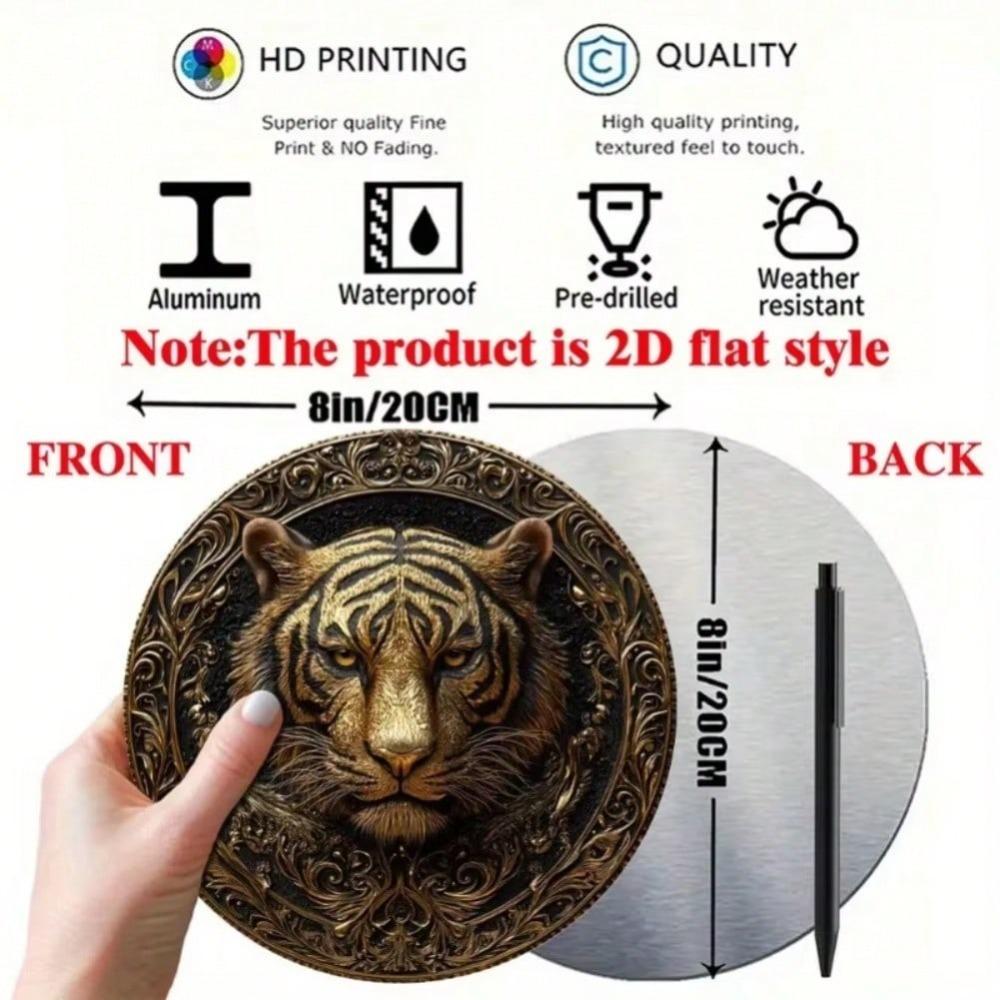 3D Tiger Metal Wall Art Home Decor Party Halloween Gift