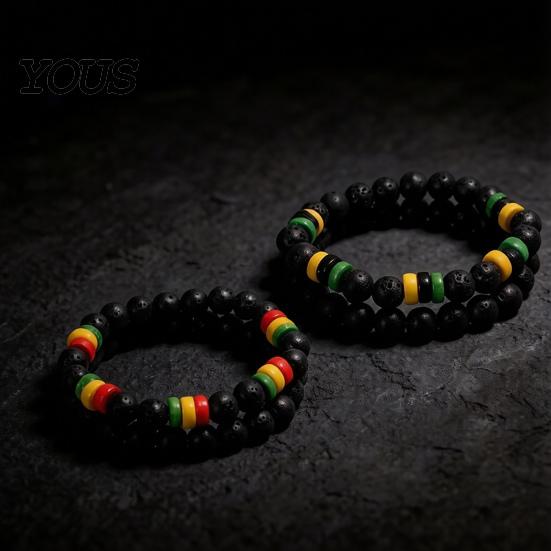 Versatile Fashion Accessories for Men Natural Obsidian Stone Bracelet Men, 8mm Rock Beaded Simple Wrist Decor Stretch Bracelet, Stackable Elastic