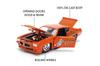 Jada Toys Big Time Muscle 1971 Pontiac GTO Diecast Car Opening Trunk and Rubber Tires 124 – Doors, Hood, (Orange)