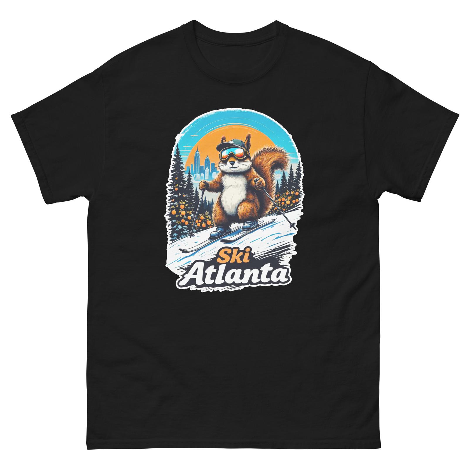 Ski Atlanta Squirrel Skiing Skier Animal T-Shirt XL