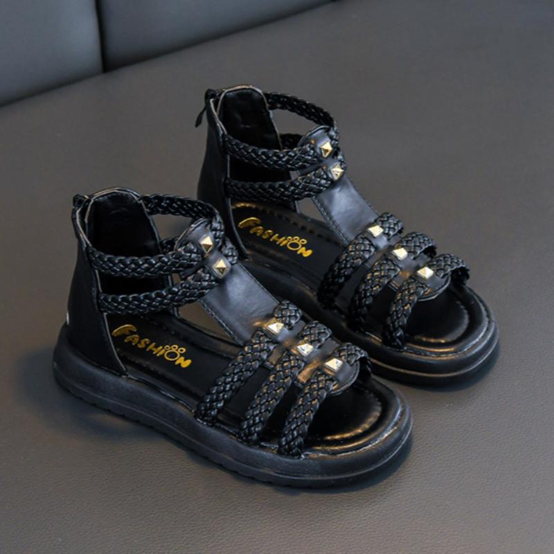 Girls Summer Sandals for Middle and Large Children Soft Bottom Open Toe Girls Baby Children's Roman Shoes