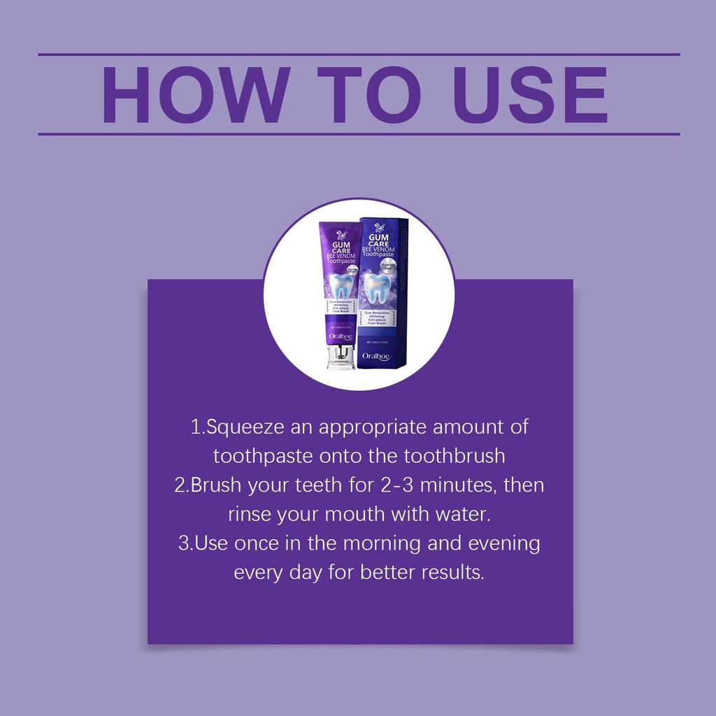 Purple Whitening Toothpaste Remove Plaque Stains Tartar Clean Toothpaste Breath Fresh Oral Prevent Color Corrector Decay Hy M5W6