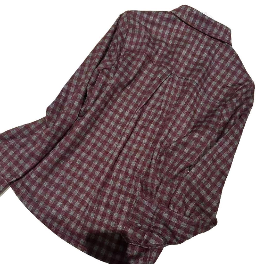 Women's Slim-Fit Winter Shirt: Stylish Collar, Versatile Brushed Cotton, Long Sleeve