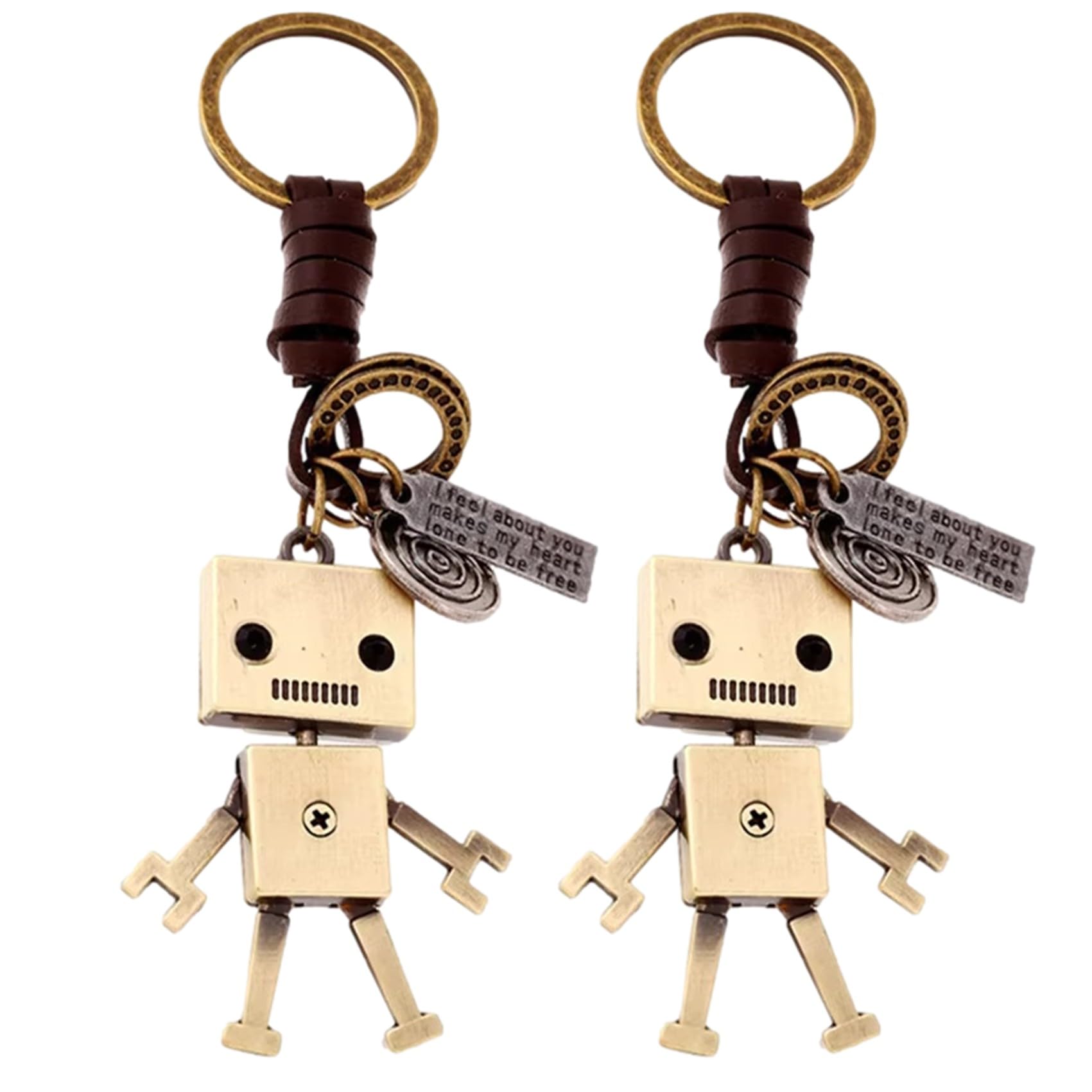 

[NOELAMOUR] Stylish and Cute Robot Keychains, Set of 2, Alloy Key Rings and Chains (Robot A)
