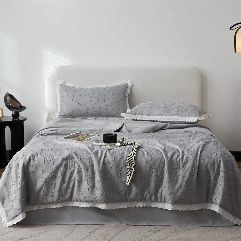 Cuvertură de vară antibacteriană cu flori de soia, cu flori tăiate, tridimensională