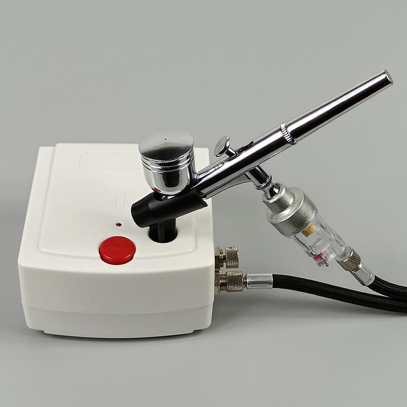 Nail Art Airbrush Set: Mini Pump & Gel Polish for Tiyun Gradation Black Set