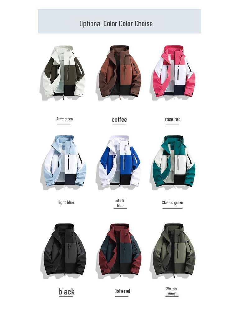 New Women's Windproof Waterproof Hooded Jacket for Mountaineering - Breathable, Wear-Resistant, and Loose-Fit 