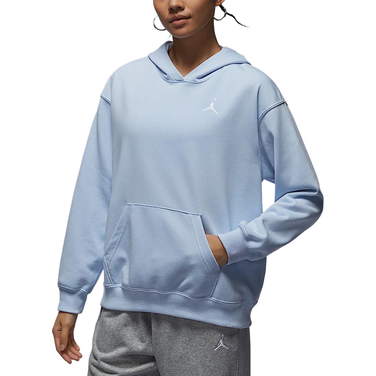 

Jordan Худи женское Brooklyn Fleece повседневное простое свободное пуловер худи водородно-синее белое HJ1347-407 L