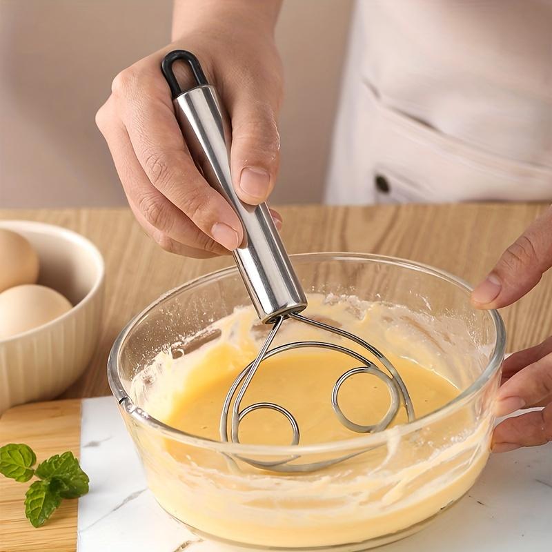 1pc, Danish Dough Whisk, Stainless Steel Dutch Bread Whisk, Hand Mixer Blender, For Cake, Bread, Pizza, Biscuits And More