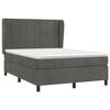 3129214 vidaXL Lit à sommier tapissier et matelas Gris foncé 140x200cm Velours