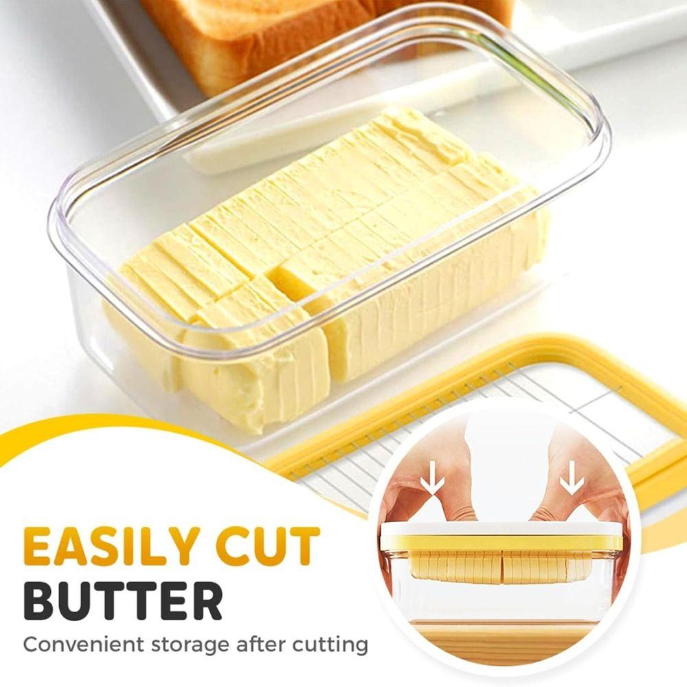 Easy Cutting Two Sticks Butter Butter Slicer Cutter with Lid Butter Box  for Fridge