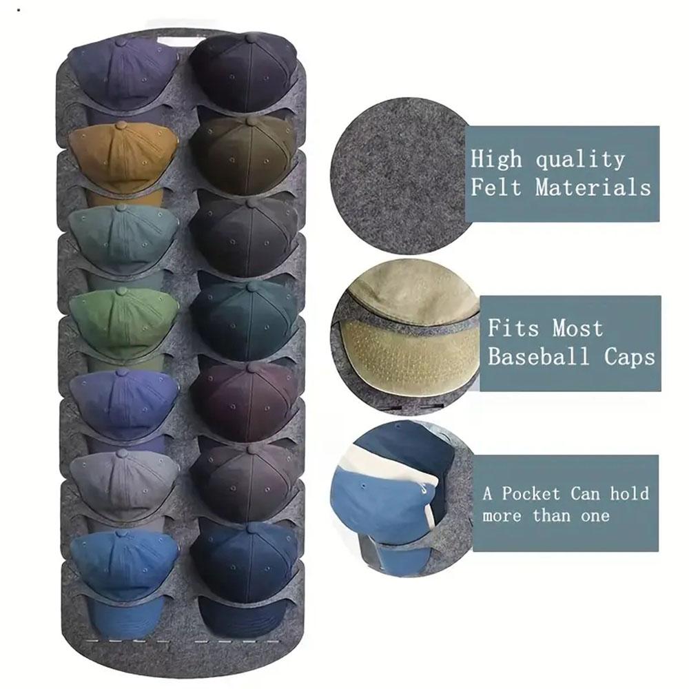 7/14 Grids Large Baseball Display Rack Door Back Wall Non-woven and Display Baseball Storage Hat Organizer Storage Hanging