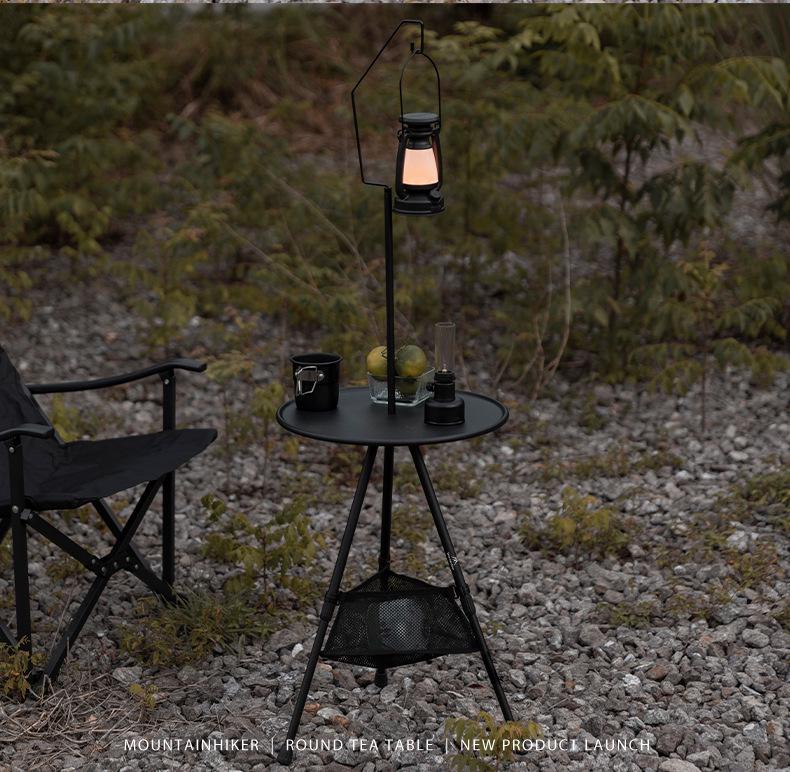 Compact Aluminum Folding Round Dining Table for Home, Small Spaces, and Outdoor Use