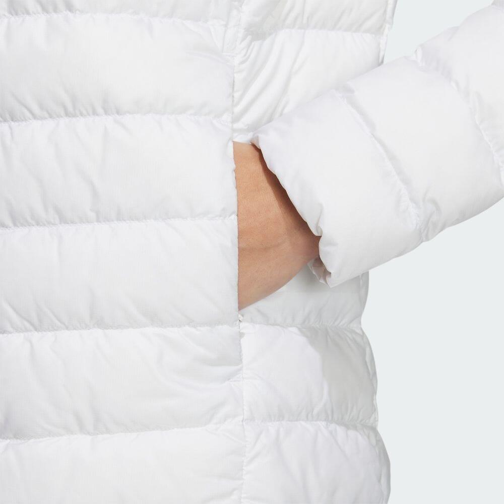 Adidas Solid Color Stand Collar Zipper Long Sleeve Down Jacket Women Outerwear White HZ6032