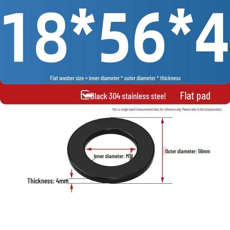 Ultra-Thin Black Zinc-Plated Stainless Steel Flat Washer (M2-M20)
