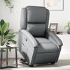 Vidaxl Lift and Recline Armchair, Grey, Upholstered In Faux Leather