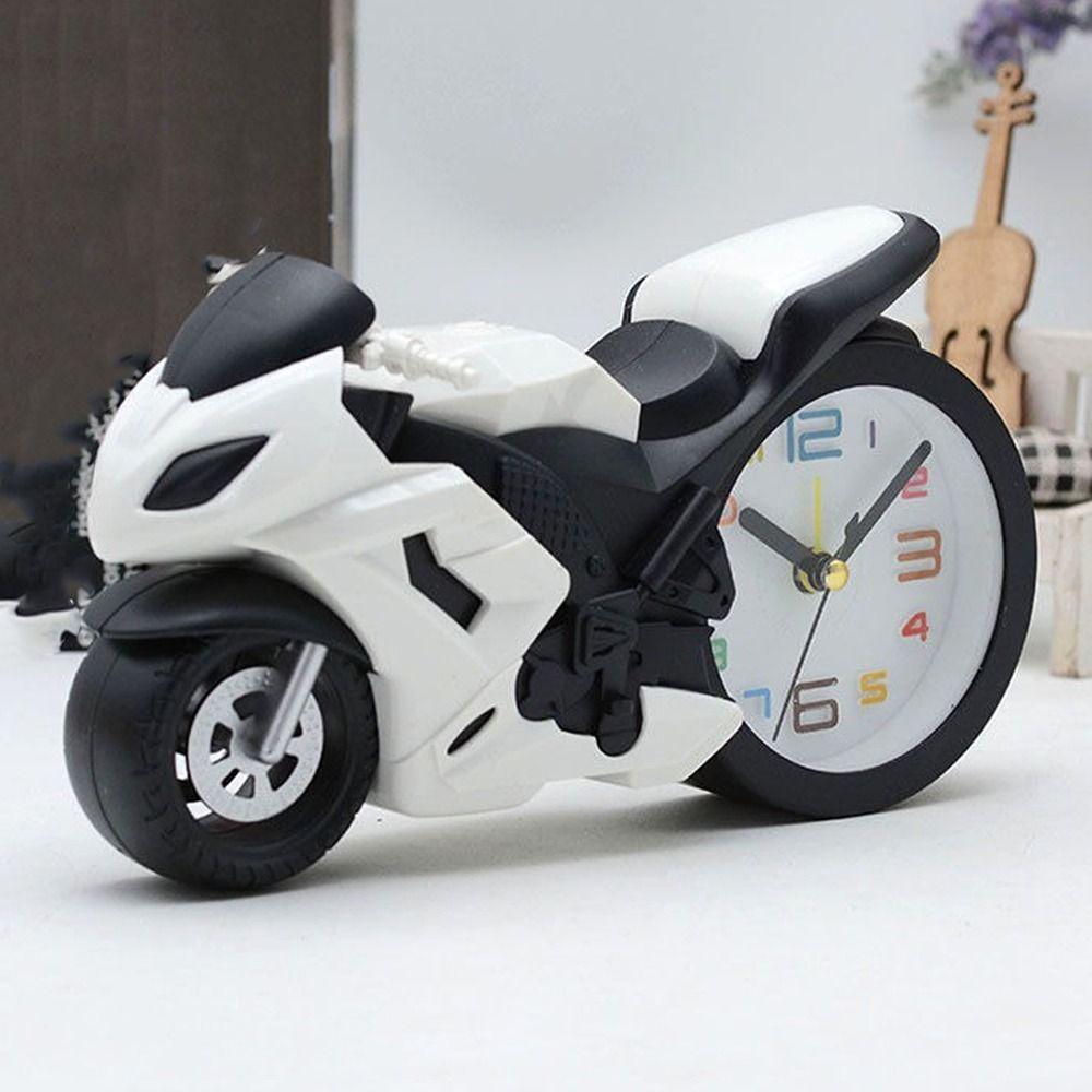 Retro Motorcycle Alarm Clock Motorcycle-themed Plastic Desktop Alarm Clock Wear-resistant Drop-proof Desktop Clock Friends Gift