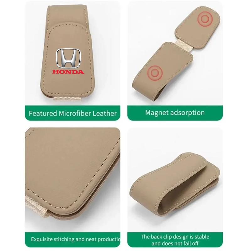IYXI7 Car Glasses Holder Universal Sun Visor Clip Sunglasses Holder for Honda Fit Civic Accord 7 8 9 10 Pilot City Jazz CRV HRV
