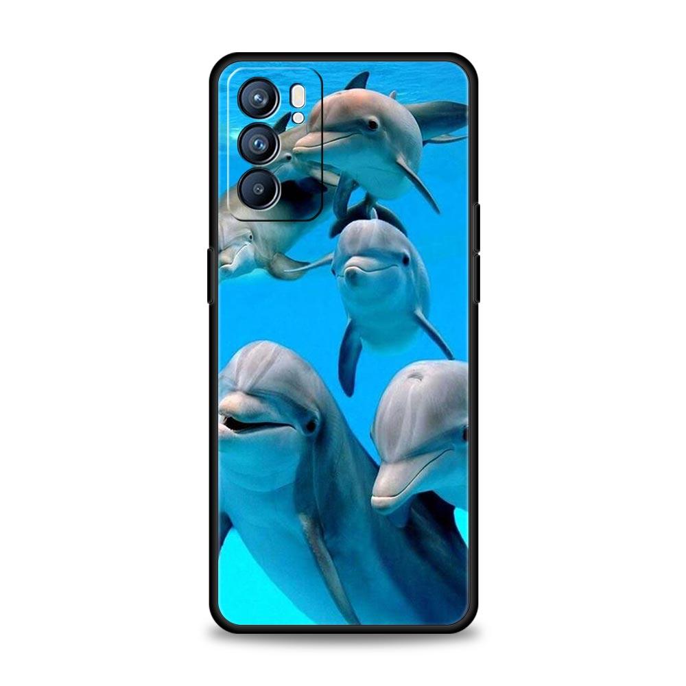 Ocean Animal Dolphin Phone Case For OPPO Find X5 A54 A53 A52 A9 2020 A16 A15 A95 A76 A74 A12 Reno7 SE Reno6 Pro Plus 5G Cover