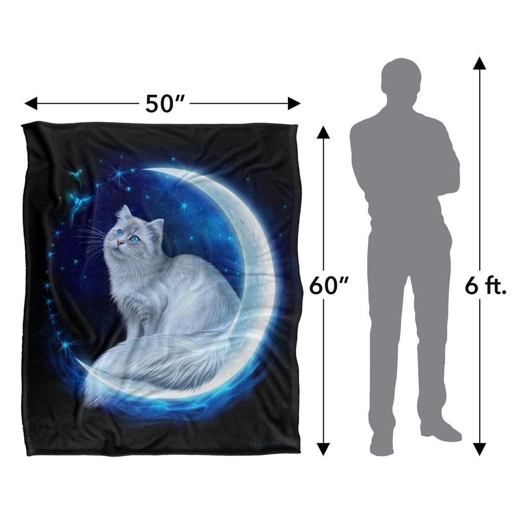 JQ Licensing En Silky Cat & Moon Supersoft Blanket