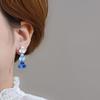 Pinkdudu Vintage Blue Flower Metal Earrings Simple Trendy Drop Earrings Women Jewelry PD2278