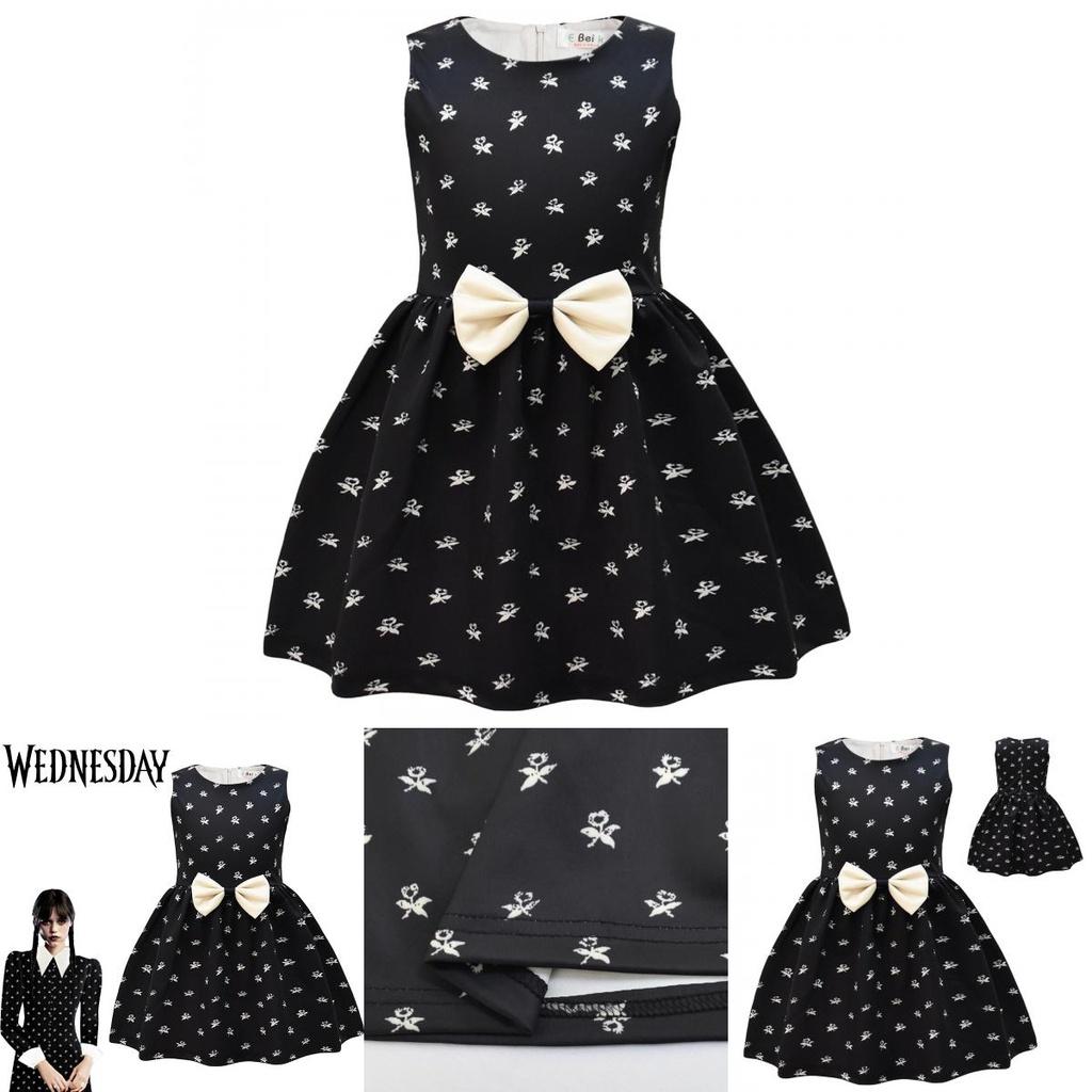 Hohe Qualität The Addams Family Wednesday Cosplay Kostüm für Kinder