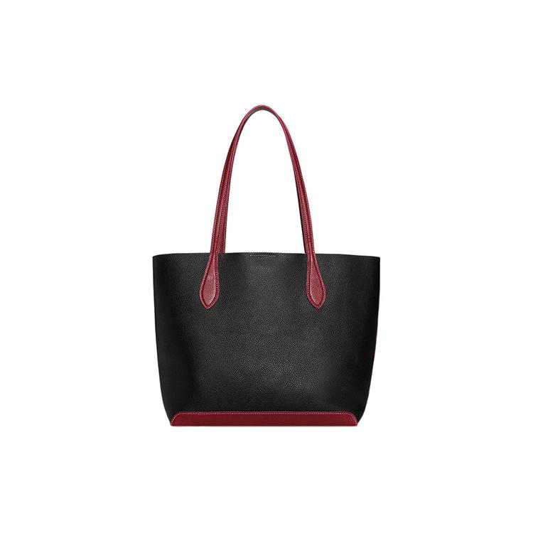 COACH Kia Pebbled Leather Tote Bag, Shopping Bag, Handbag, Shoulder Bag Large Women's Black CE734-B4M2