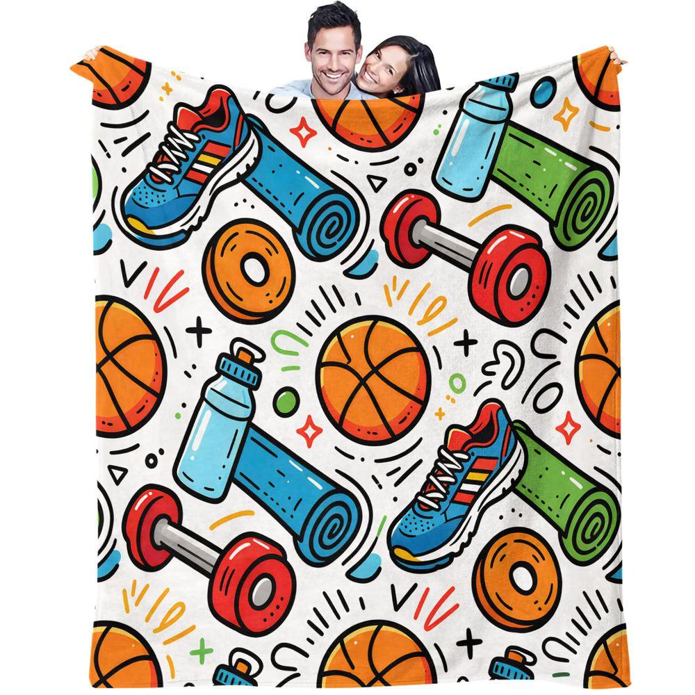 Basketball Sport Blanket Flannel Throw Warm Gift Blanket HD Print Teen Bedroom Sofa Blanket 75x90cm