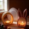 Reusable Easter Rabbit Mold Hollow Tea Light Cup Holder Egg Silicone Mold  Easter Decoration