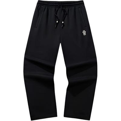 Fleece Lined Warm Lace Up Printed Knitted Sports Pants Men Bottoms 172541309N-1