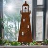 Metal Lighthouse Garden Stake with Ground Insert Base, Plant Climbing Frame for Flower Area, Lawn Edge, Yard Line, and Outdoor Display