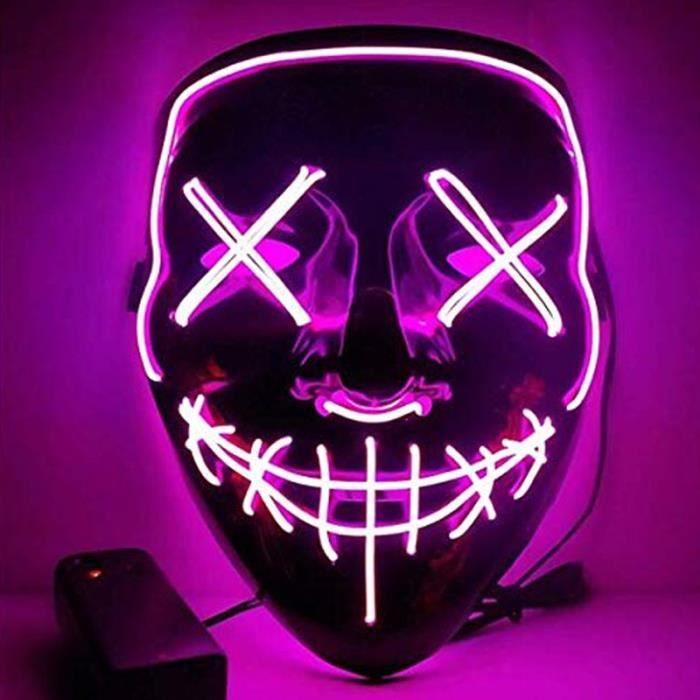 Lví LED světelná maska Halloween festival cosplay 22X17CM - Růžová (Bez baterie)