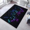 3D Hexagon Pattern Carpet with Neon Aesthetic Non Slip Floor Mat for Gaming Room Teens Bedroom Decor Living Room Area Rug