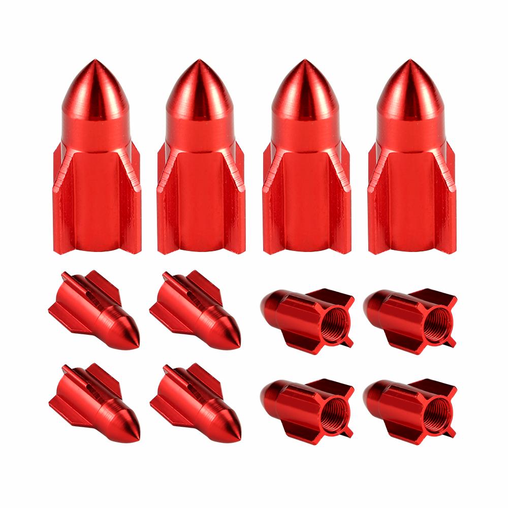 4Pcs/Set Aluminum Rocket Tire Valve Caps for Car Motorcycle Bike Alloy Tyre Valve Covers for US Valve Stems Car-styling Parts Stem Caps1