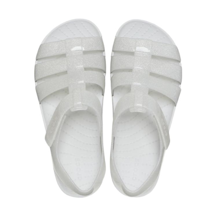 Crocs Versatile Simple Slip-Resistant Durable Breathable Lightweight Sandals Kids Sandals Silver 209836-0IC