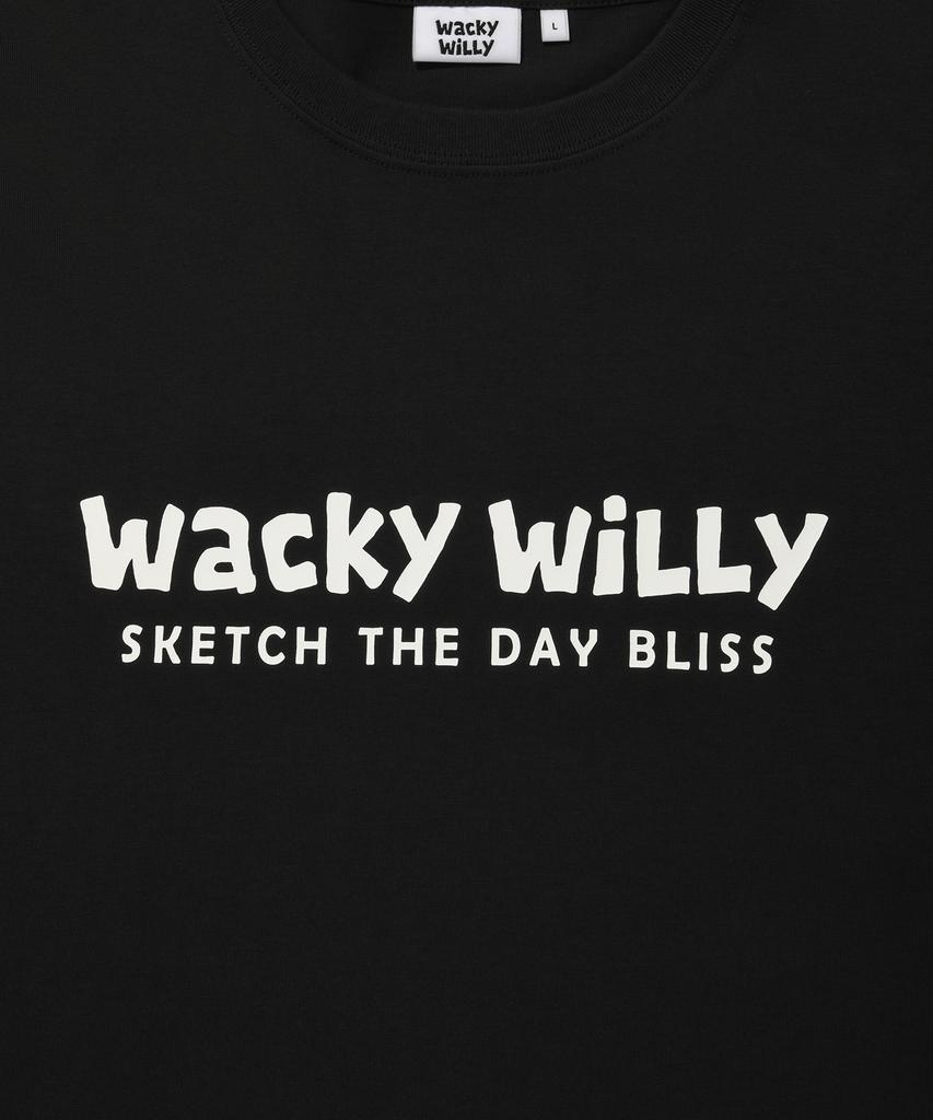 WACKY WILLY Big Typo Short Sleeve T-Shirt Black