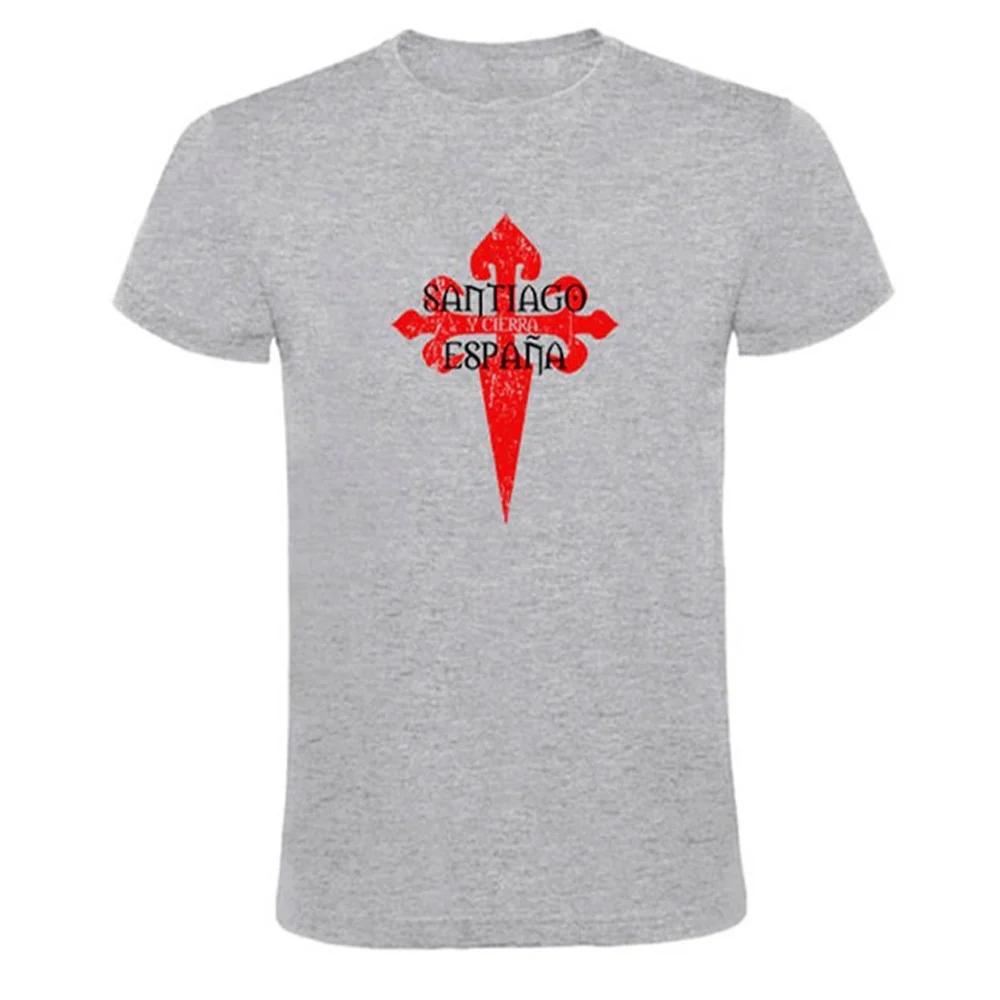 Santiago Y Cierra España Santiago Cross TShirt Short Sleeve Casual 100 Cotton ONeck Summer Mens Tshirt Size S3XL S