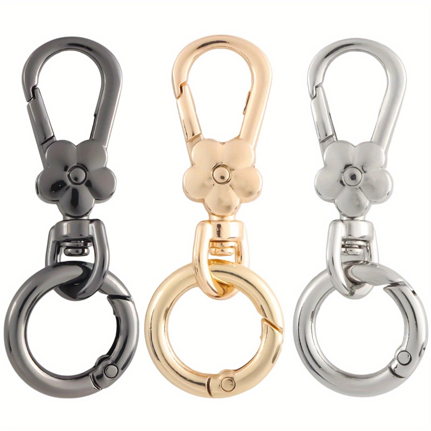 

2pcs Metal Flower Keychains Keyring Key Chain Ring Clip Holder Organizer for Home Car Keys Key Finder бронзовий