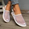 2024 New Transparent Mesh Sandals Women's Casual Flat Shoes Women's Summer Closed Toe Slingback Sandals Women's Flat Shoes
