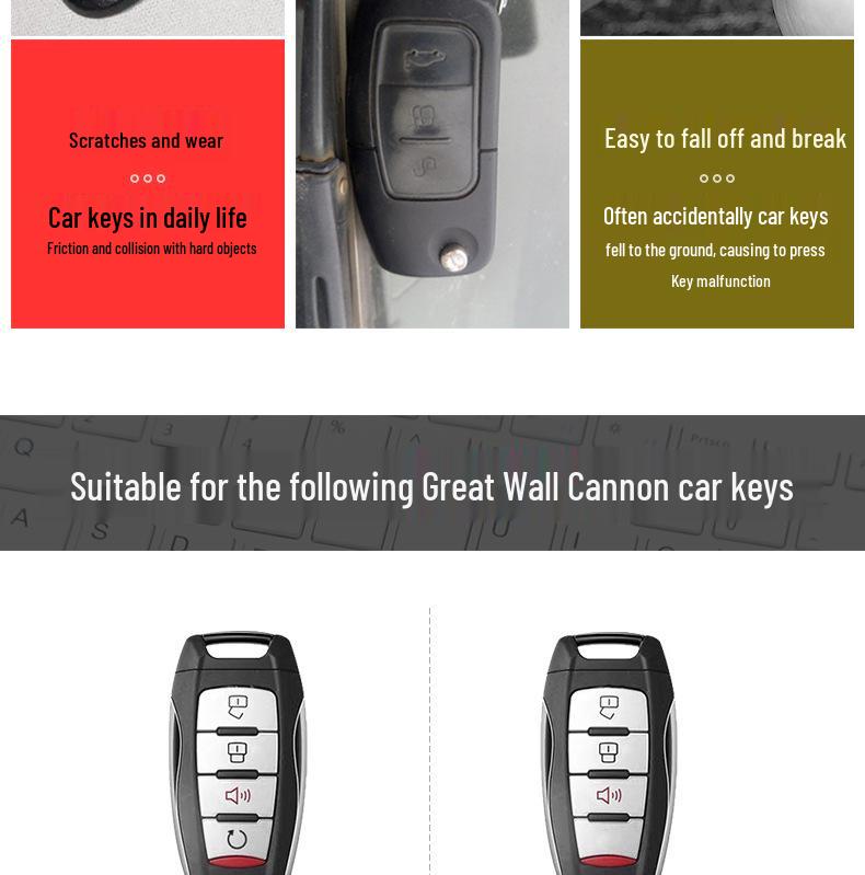 Stylish Great Wall Cannon Car Key Bag with Buckle Shell for Personalized Decoration