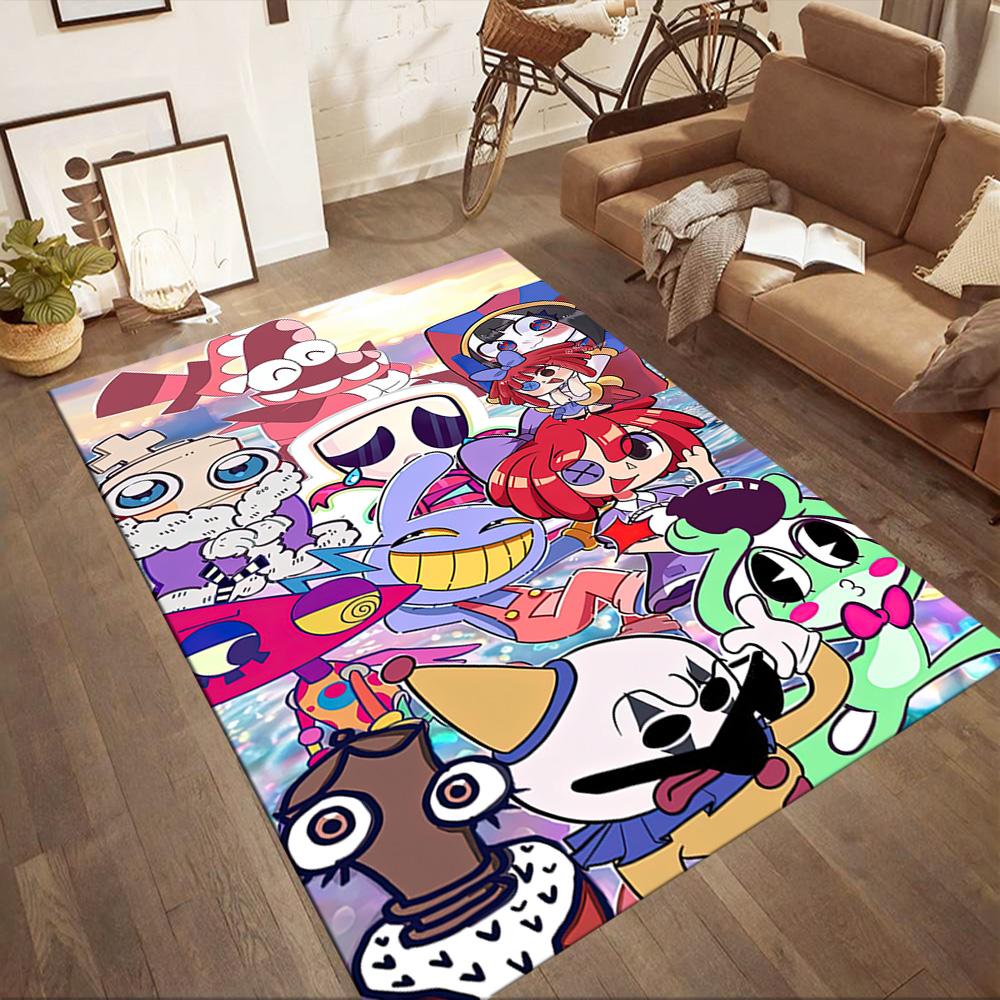 Digital Circus Floor Mat Suitable for Study Room Outdoor Dining Room Hallway Anti-slip Rug Office Home Decor